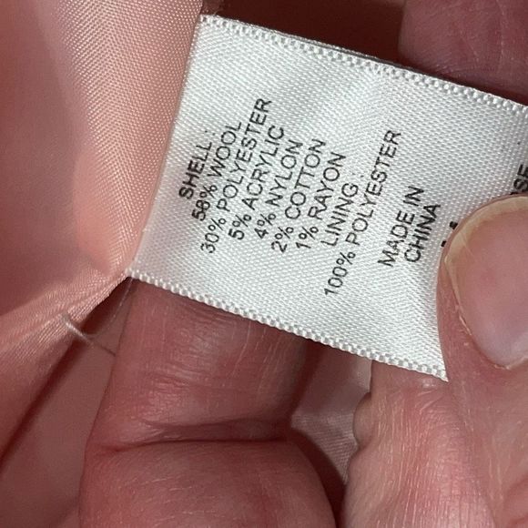 EUC Light pink wool double breasted pea coat SZ Medium - Picture 8 of 8